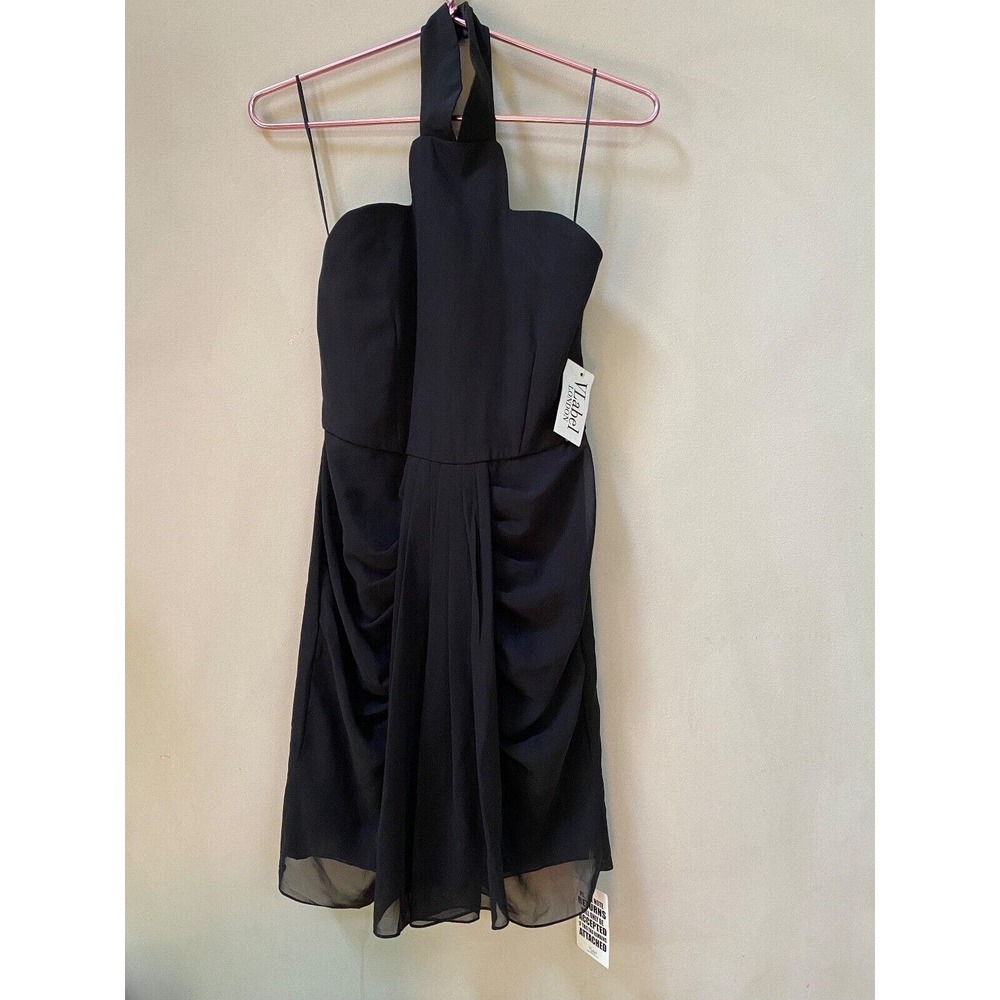 Halter Neck Mini Dress Sleeveless Solid Black